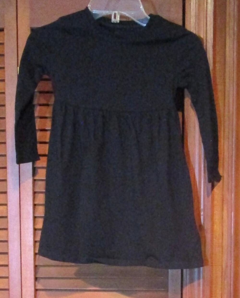 Old Navy Toddler Girl Black Long Sleeve Dress Size 3T Fit & Flare Pleated